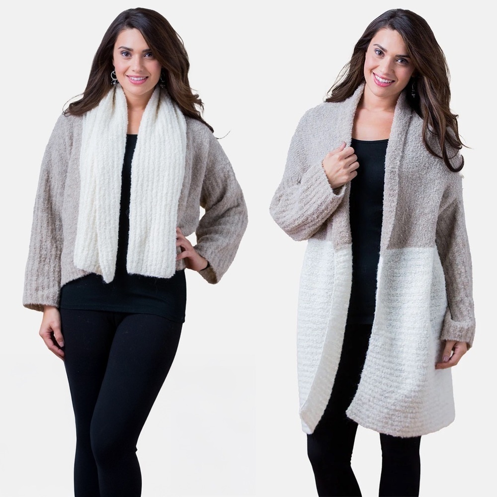 NWT - Simply Natural - Alpaca Double Boucle Cardigan - Gray